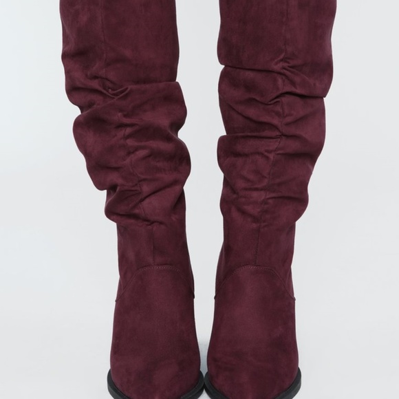 Fashion Nova Shoes - Get It Boot - Burgundy